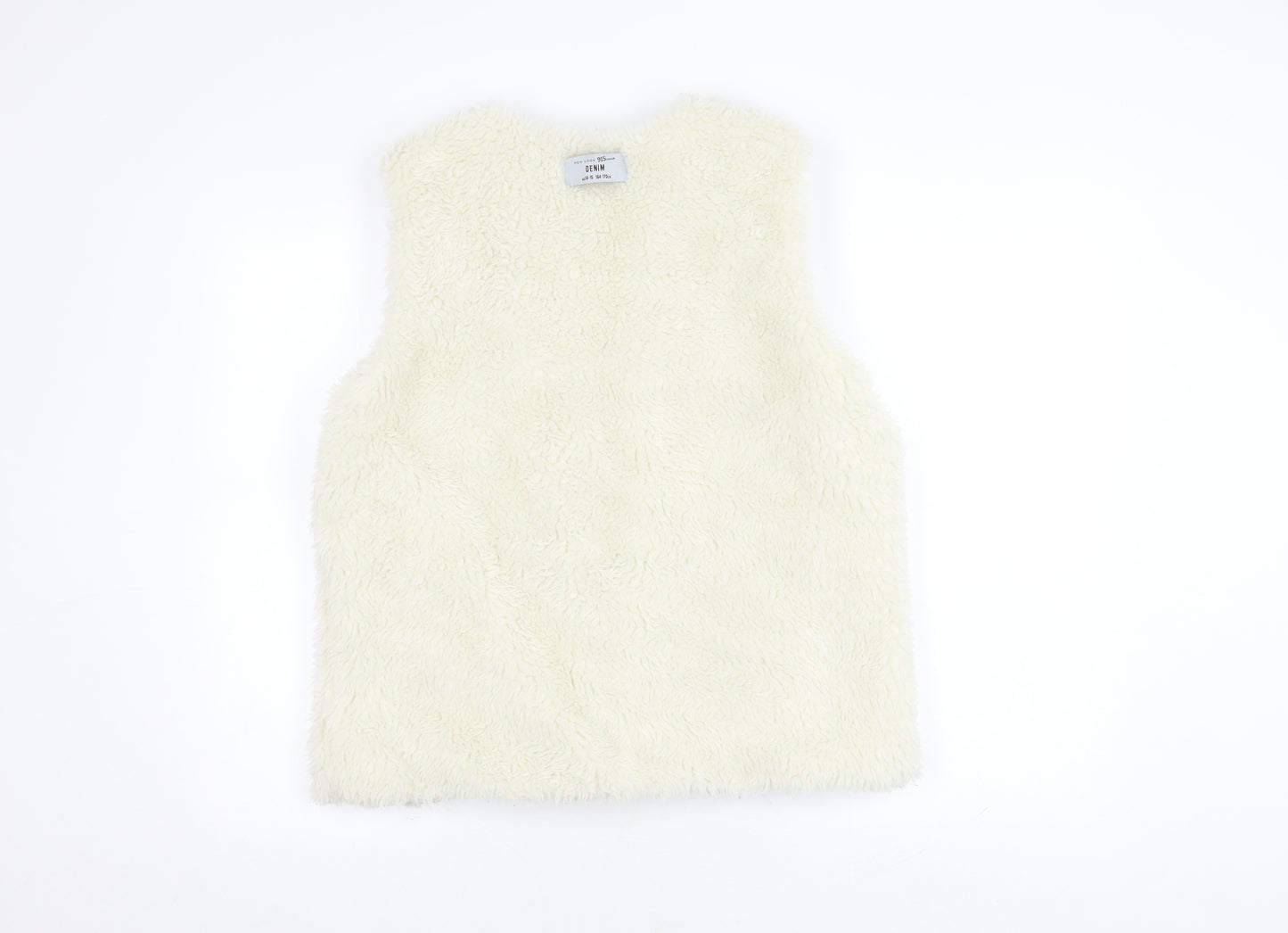 New Look Girls Ivory Faux Fur Waistcoat, Size 14-15