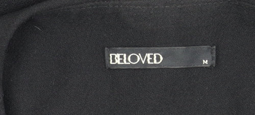 Beloved Women's Medium Black Long Animal Print Blazer