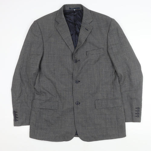 Debenhams Men's Grey Wool Blazer 40 Regular Herringbone