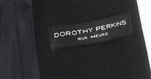 Dorothy Perkins Women’s Black Blazer, Size 16, Regular Fit