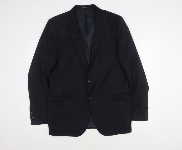 Zara Men's Black Blazer Size 44 Two-Button Formal