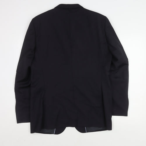 Zara Men's Black Blazer Size 44 Two-Button Formal