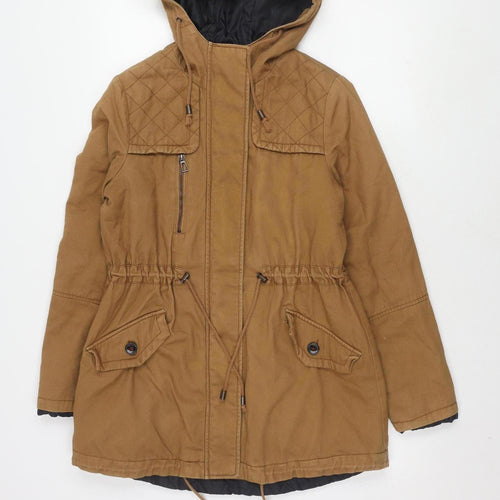 Lucky Ladies Women's Brown Hooded Parka Jacket M