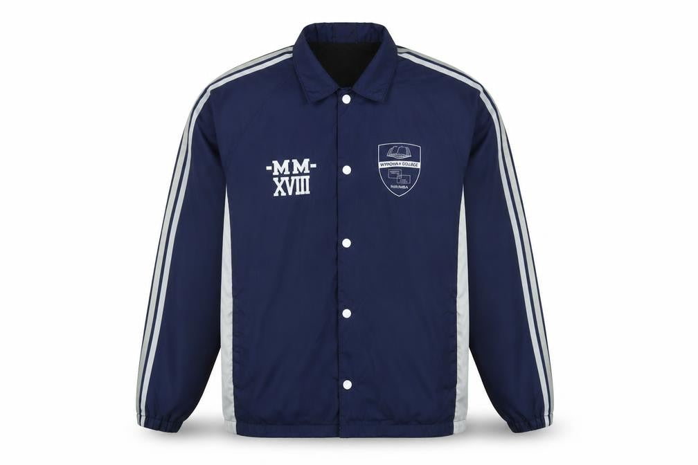 Front view of Reform Men's Blue Varsity Jacket Large Limited Edition