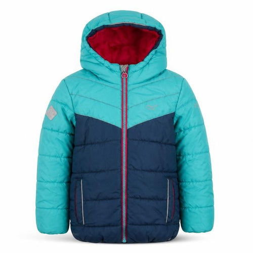 Regatta Girls Blue Puffer Jacket 7-8 Years Winter Hooded