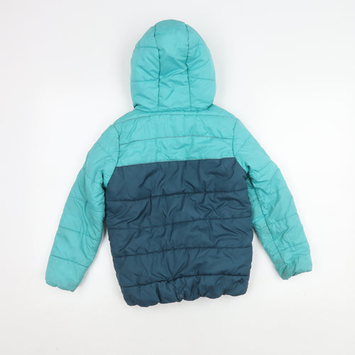 Regatta Girls Blue Puffer Jacket 7-8 Years Winter Hooded