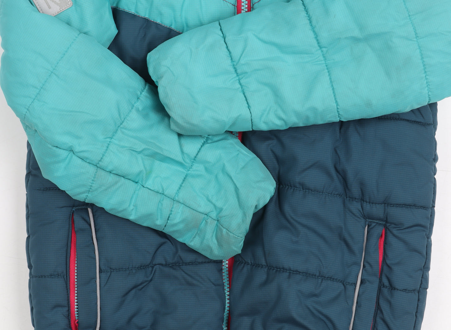 Regatta Girls Blue Puffer Jacket 7-8 Years Winter Hooded