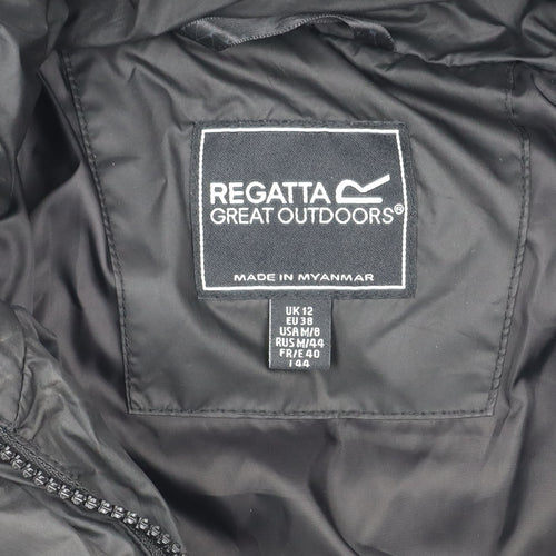 Regatta Women's Black Puffer Coat, UK 12, Hooded Long Winter Jacket