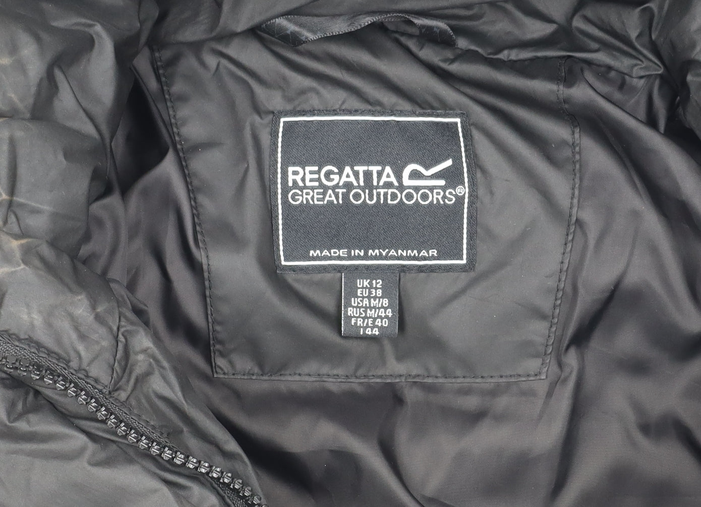 Regatta Women's Black Puffer Coat, UK 12, Hooded Long Winter Jacket