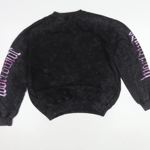 Boohoo Women's Black XS Graphic Print Pullover Sweatshirt