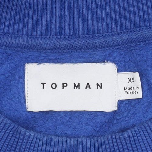 Topman Men's XS Blue Graphic Sweatshirt