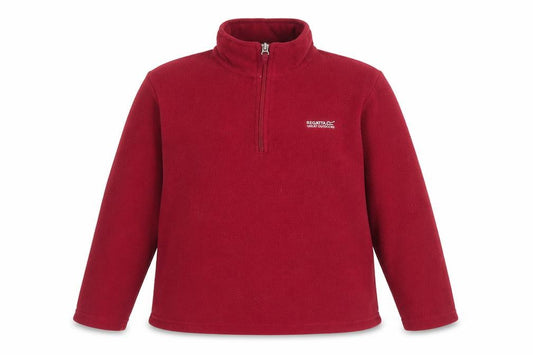 Front view of Regatta Women's Red Pullover Fleece Zip Sweatshirt, size 16