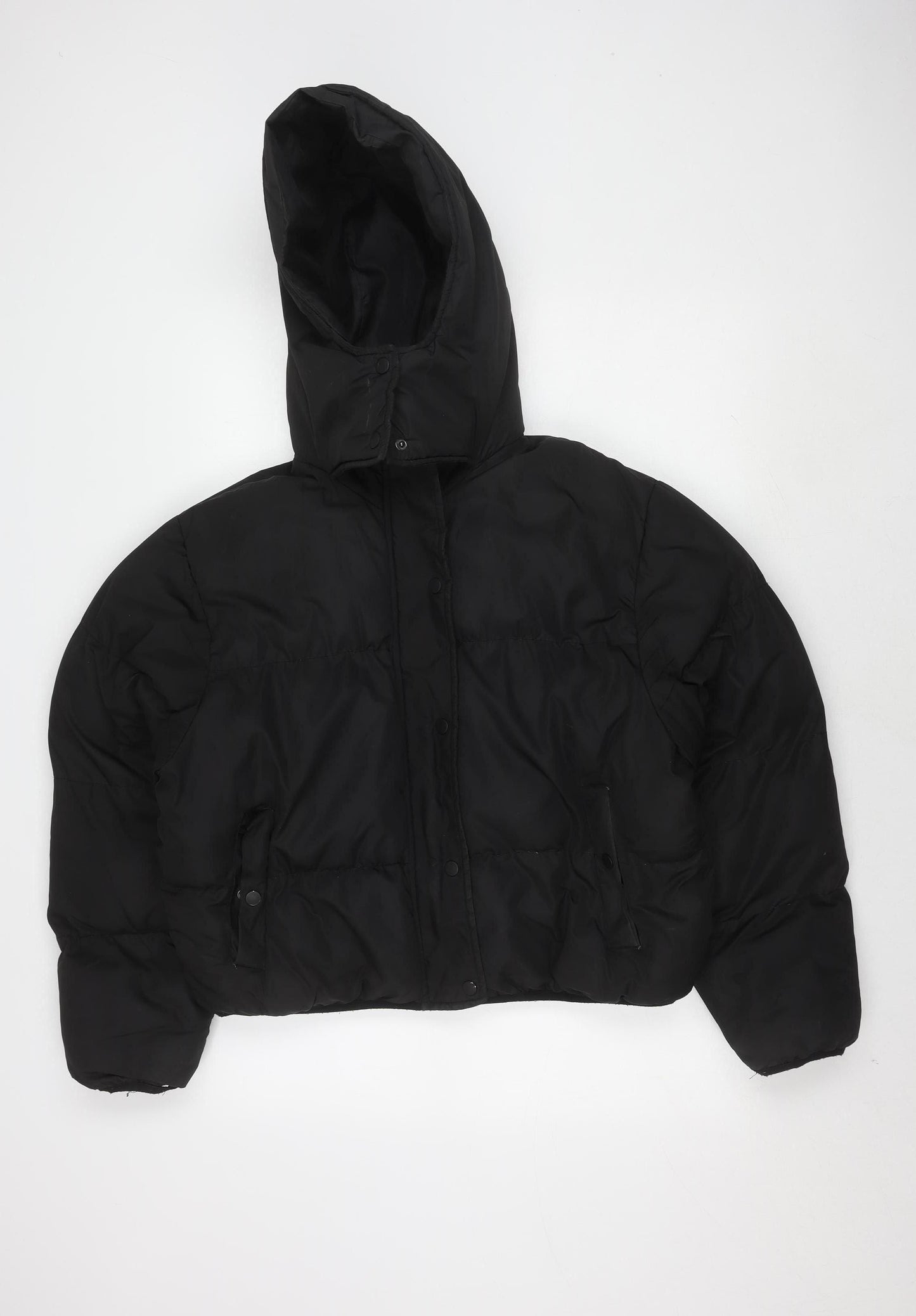 Brave Soul Women's Black Puffer Jacket M Winter Hooded