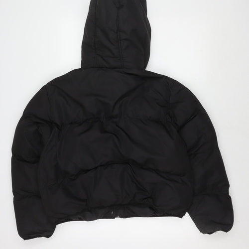 Brave Soul Women's Black Puffer Jacket M Winter Hooded