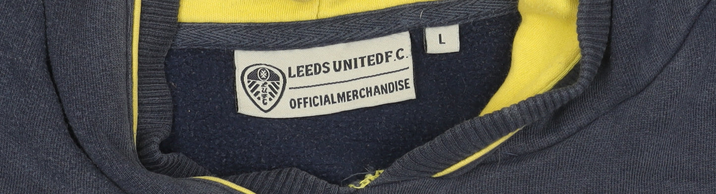 Leeds United F.C. Men's Blue L Hoodie Pullover