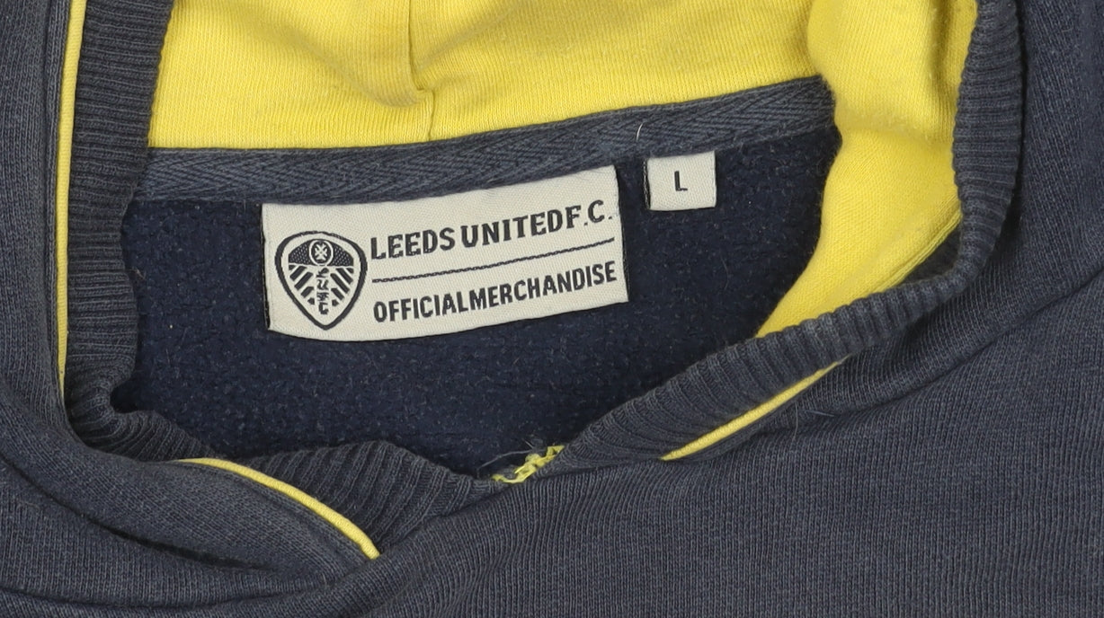 Leeds United F.C. Men's Blue L Hoodie Pullover