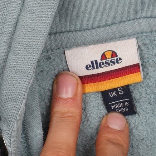 Ellesse Men's Blue 1/4 Zip Hoodie S with Logo Accents