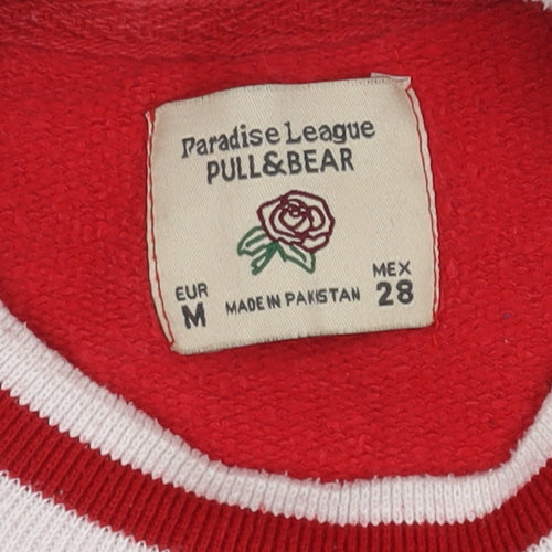 Pull & Bear Unisex Red Pullover Sweatshirt M