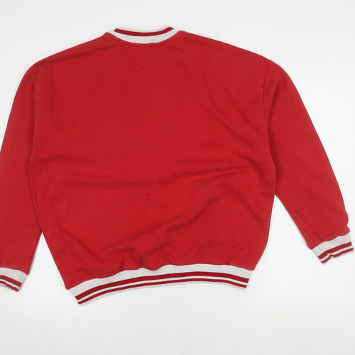 Pull & Bear Unisex Red Pullover Sweatshirt M