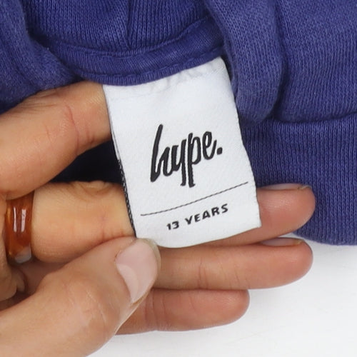 Hype Boys Blue Pullover Hoodie 13 Years Logo Fleece