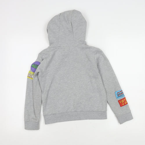 Marvel Boys Grey Hoodie 9-10 Years Pullover Logo Graphic