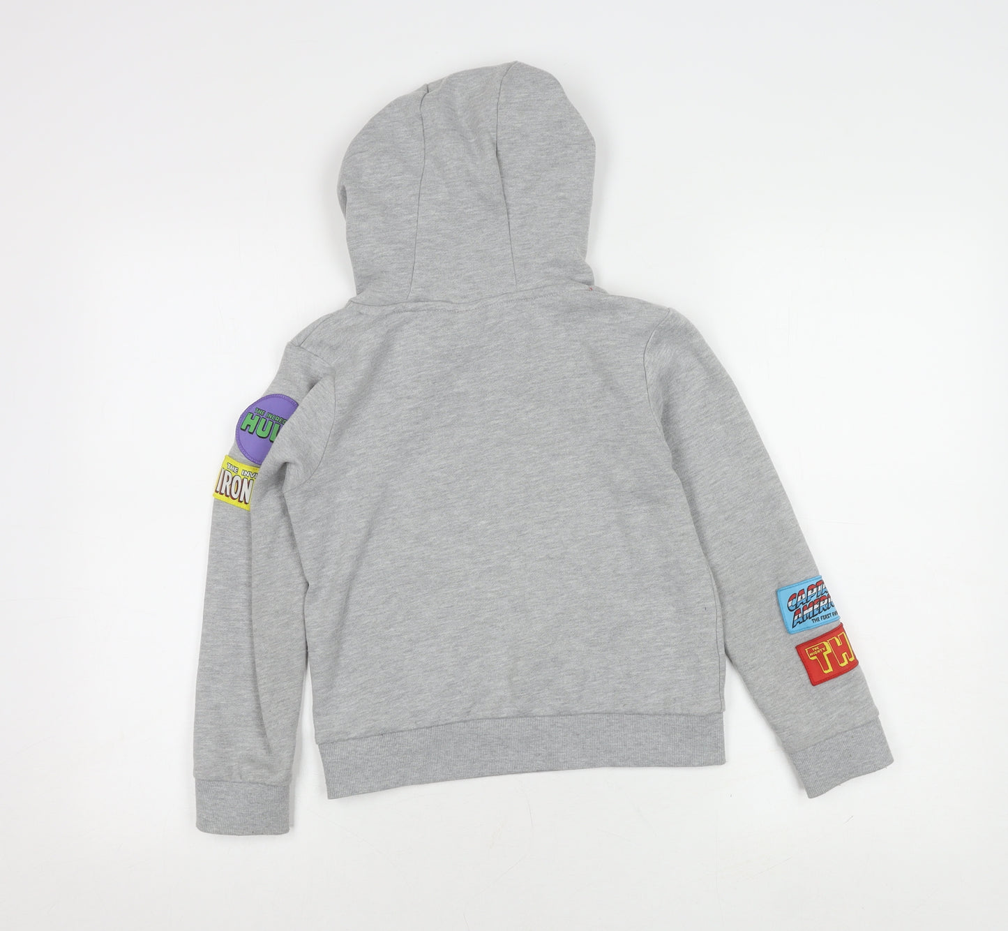 Marvel Boys Grey Hoodie 9-10 Years Pullover Logo Graphic