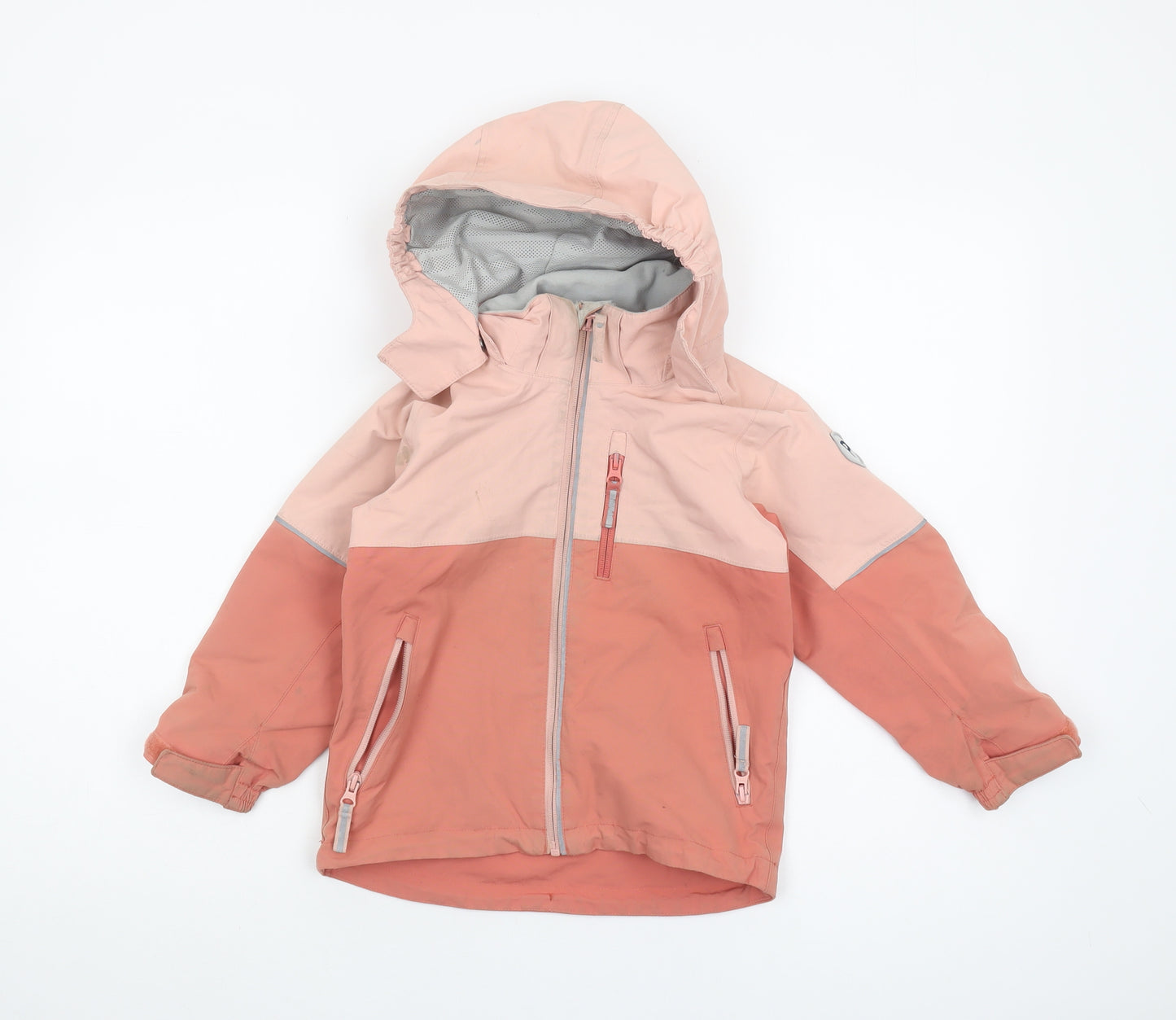 Polarn O. Pyret Girls Pink 4-5 Anorak Jacket, Waterproof, 110