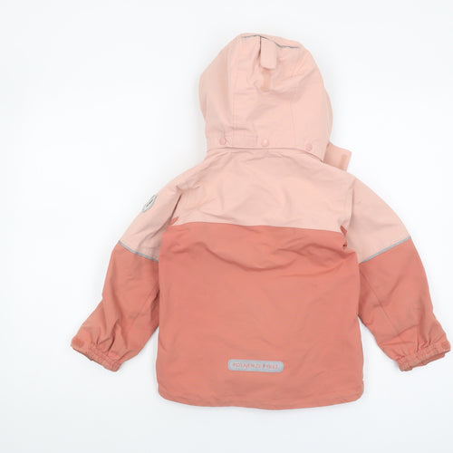Polarn O. Pyret Girls Pink 4-5 Anorak Jacket, Waterproof, 110