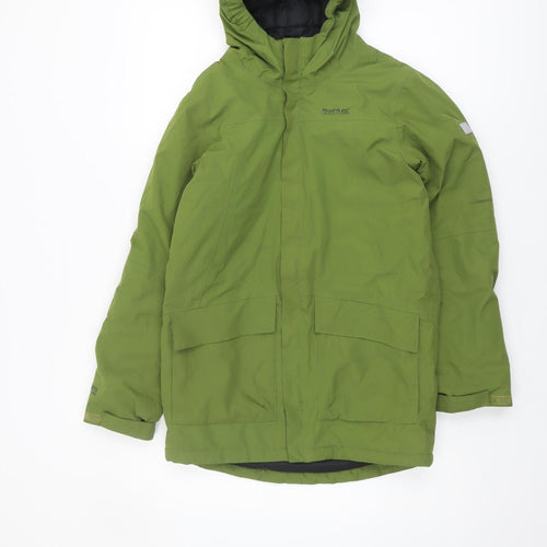Regatta Boys Green Hooded Parka Coat, 11-12 Years, Winter