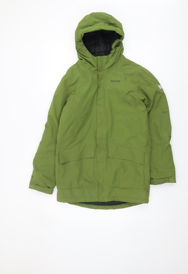 Regatta Boys Green Hooded Parka Coat, 11-12 Years, Winter