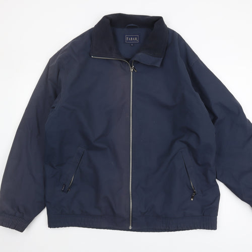 Farah Men's Blue Full Zip Basic Jacket Size L
