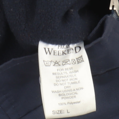 Farah Men's Blue Full Zip Basic Jacket Size L