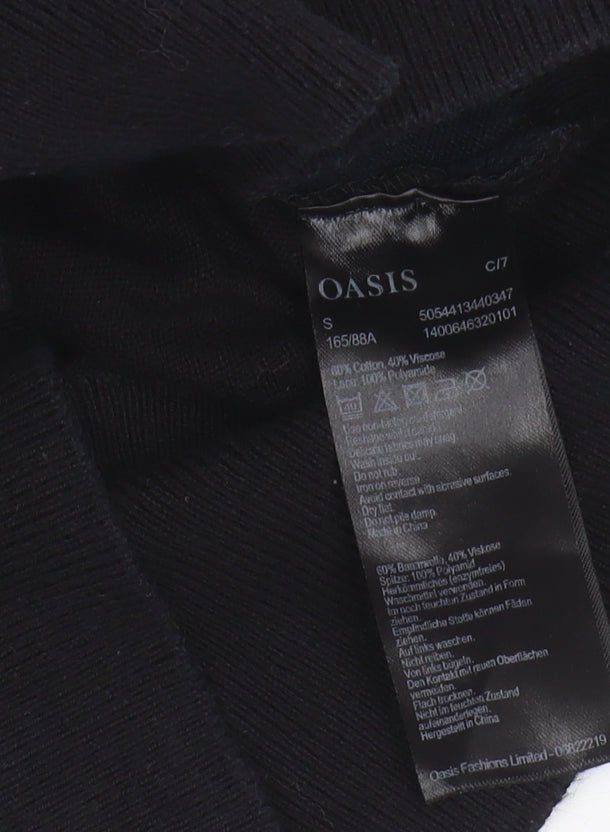 Oasis Women’s Black Pullover Jumper, Crew Neck, Size S