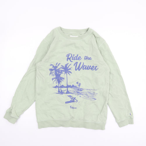 Fatface Girls Green Pullover Graphic Print Sweatshirt 12-13