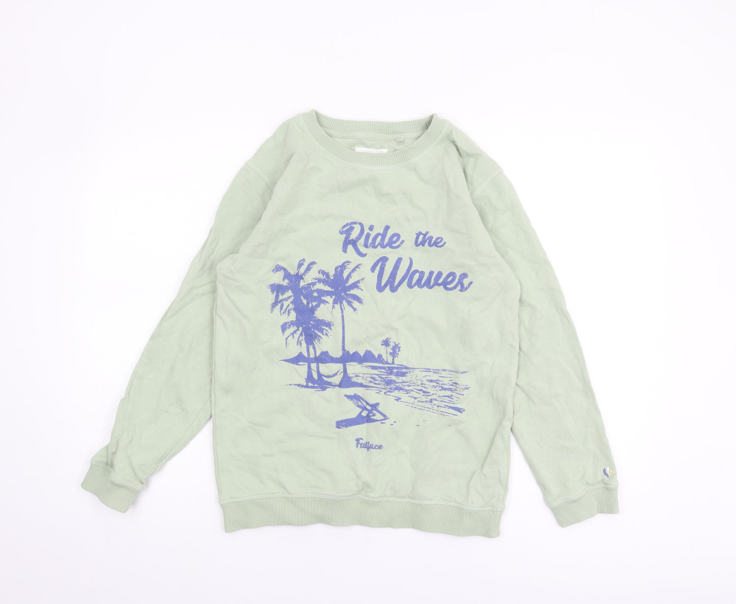Fatface Girls Green Pullover Graphic Print Sweatshirt 12-13