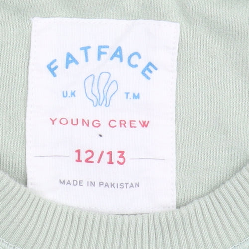 Fatface Girls Green Pullover Graphic Print Sweatshirt 12-13