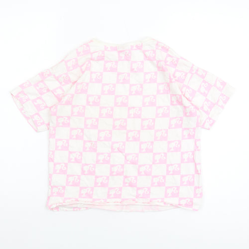 Barbie Girls Pink Check Short Sleeve T-Shirt 11-12 Years