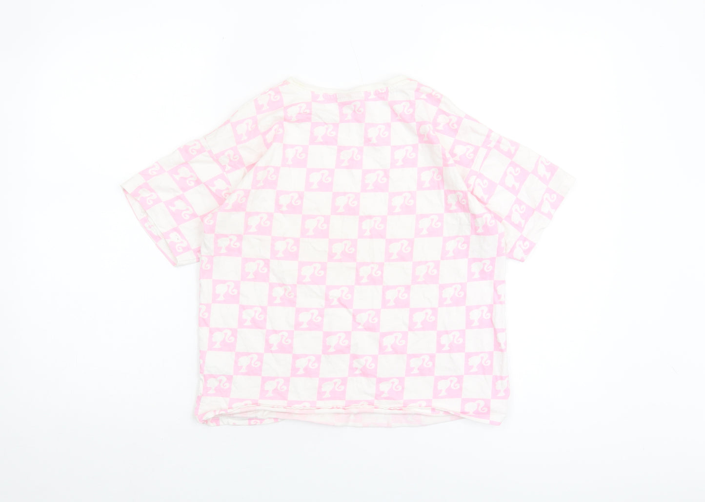 Barbie Girls Pink Check Short Sleeve T-Shirt 11-12 Years