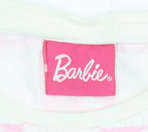 Barbie Girls Pink Check Short Sleeve T-Shirt 11-12 Years