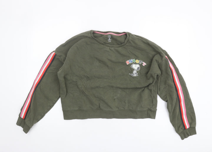 Marks and Spencer Girls Green Snoopy Pullover Sweatshirt 16Y