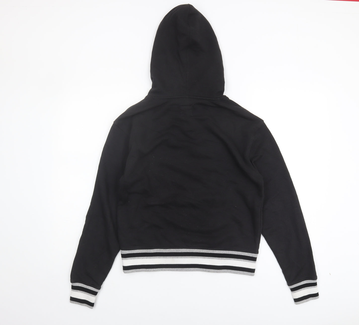 Champion Women's Black Hoodie Size S, Logo, Drawstring