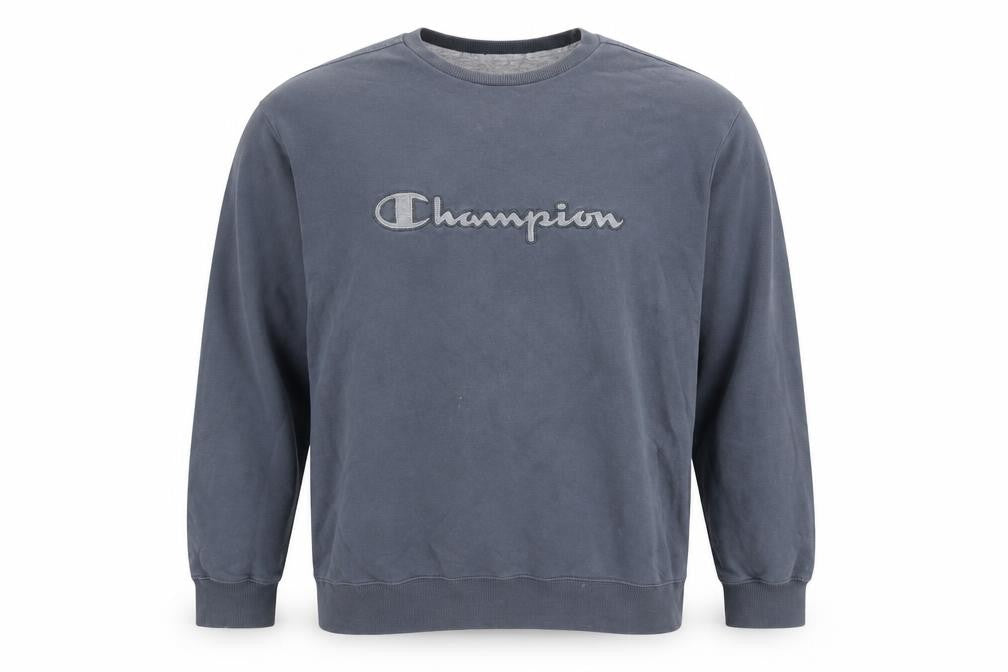 Front view of Champion Men's Blue Pullover Sweatshirt -, size L