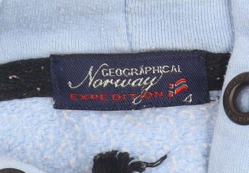 Geographical Norway Blue Unisex Hoodie, Zip Up, Cotton Blend