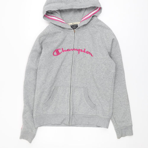 Champion Women's Grey Full Zip Hoodie Size 12