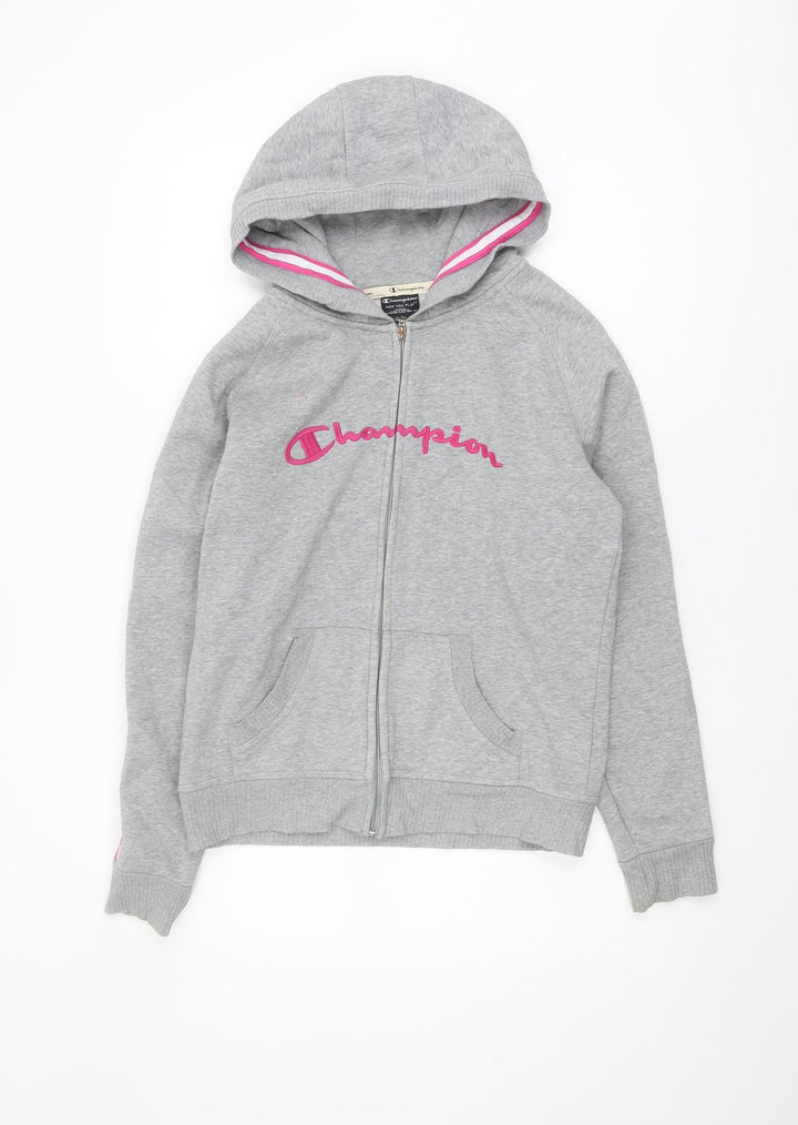 Champion Women's Grey Full Zip Hoodie Size 12