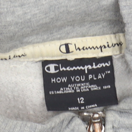 Champion Women's Grey Full Zip Hoodie Size 12