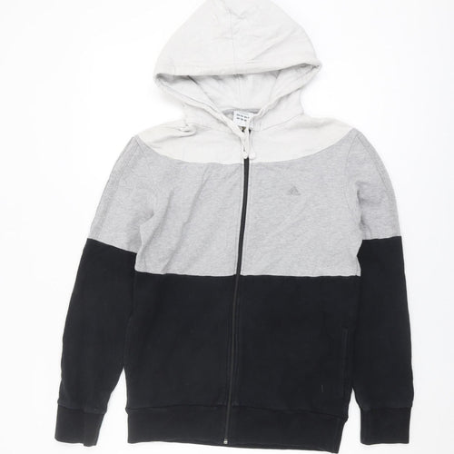 Adidas Unisex Black Grey Full Zip Hoodie M