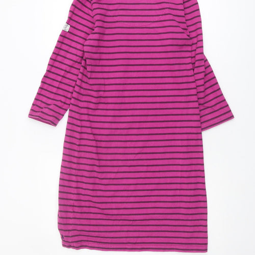Joules Women's Pink Striped Shift Dress Size 10