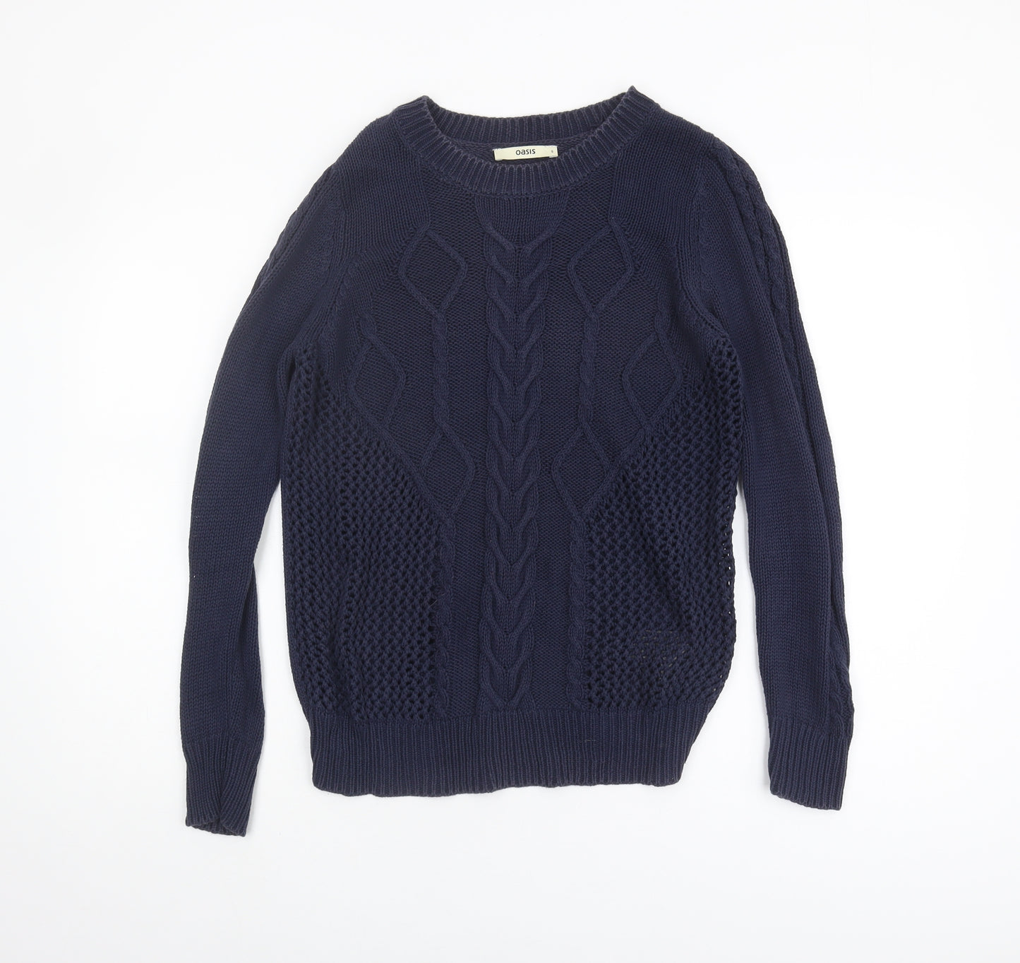 Oasis Women's Blue Cable-Knit Pullover Jumper, Size S