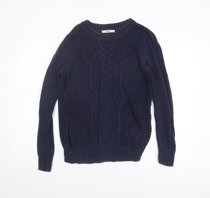 Oasis Women's Blue Cable-Knit Pullover Jumper, Size S